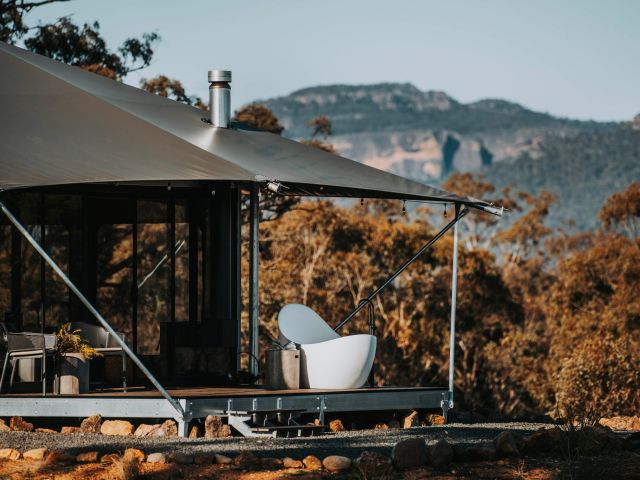 tent at Wildnest Farmstay mudgee region