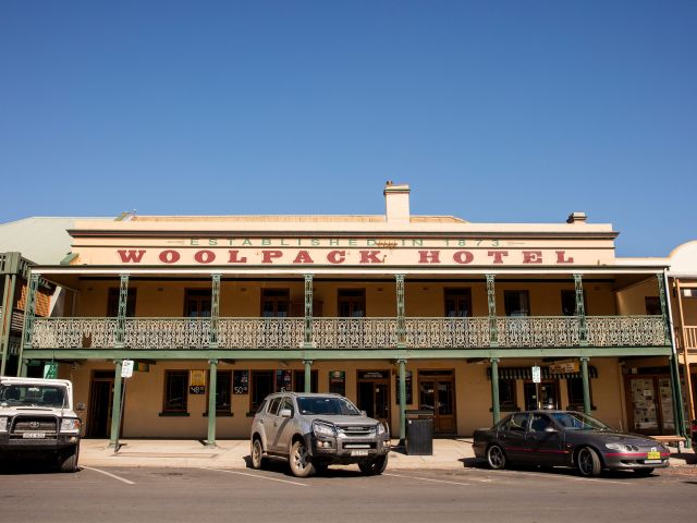 The Woolpack Hotel sits in the heart of Mudgee