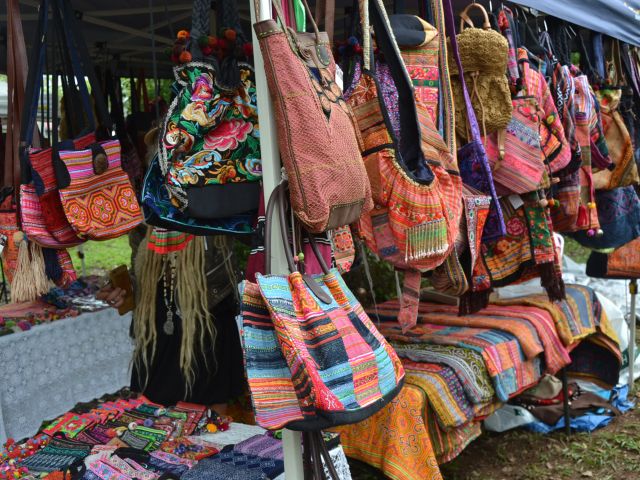 hand-crafted bags for sale at Bellingen Community Markets, Coffs Harbour