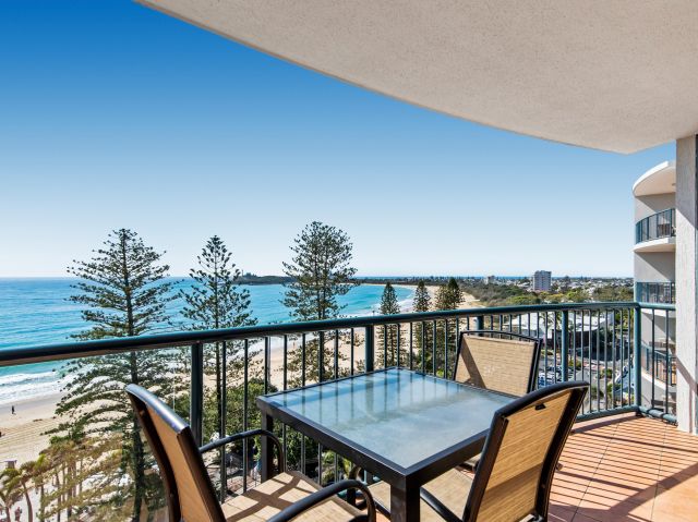 stunning sea views from the balcony of an apartment at The Peninsular Mooloolaba
