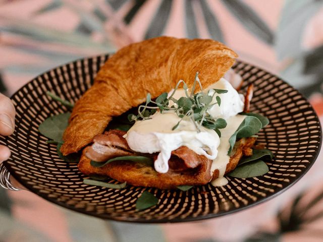the croissant special at De Ja Vu Cafe & Bar, Mooloolaba