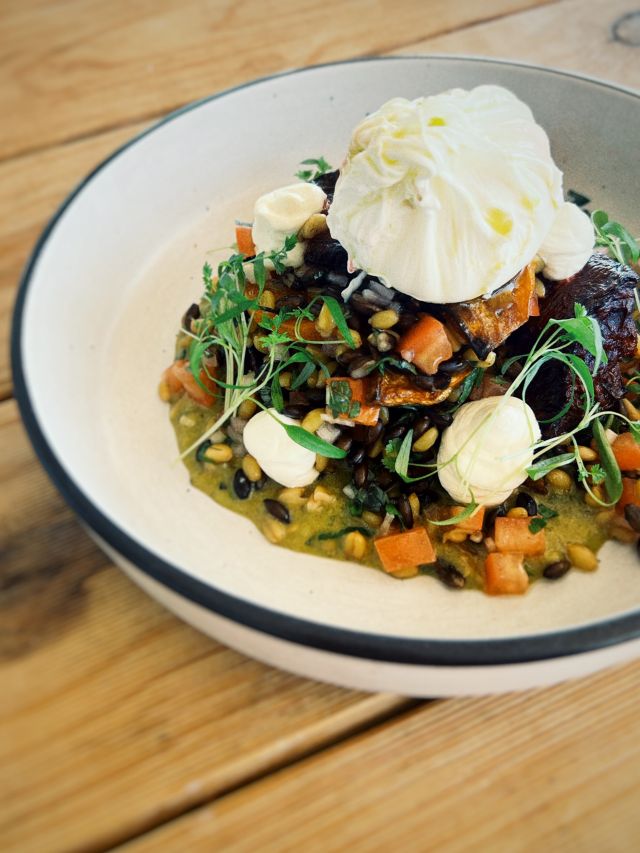 a close-up shot of a brunch plate at The Booley, Mooloolaba