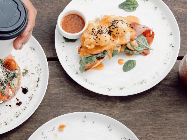 breakfast at Bleu Bean Cafe, Mooloolaba