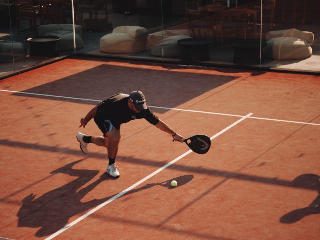 a man playing racket sports at the Town Padel, Coffs Harbour 