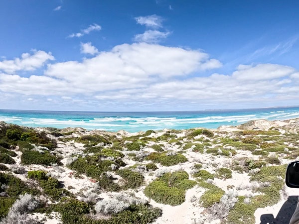 Sand dunes and ocean in Port Lincoln, Eyre Peninsula