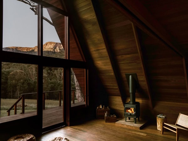 Aframe interiors in the Kangaroo Valley