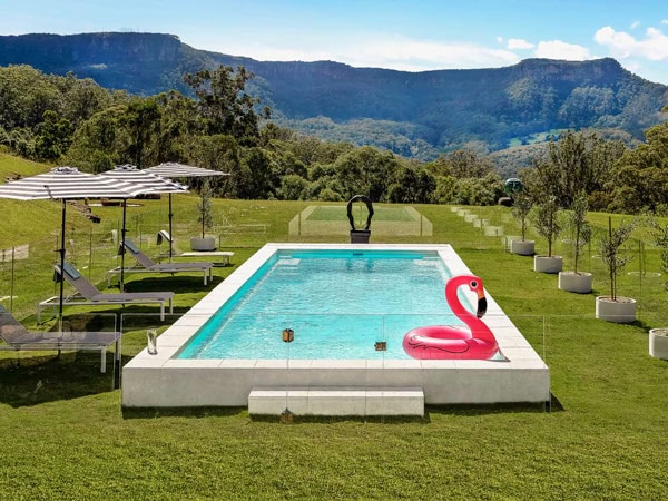 an outdoor pool with valley views at Black Star, Kangaroo Valley