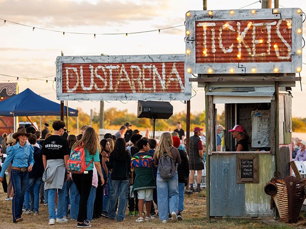 a show at The Drack Up Sisters dust arena in winton