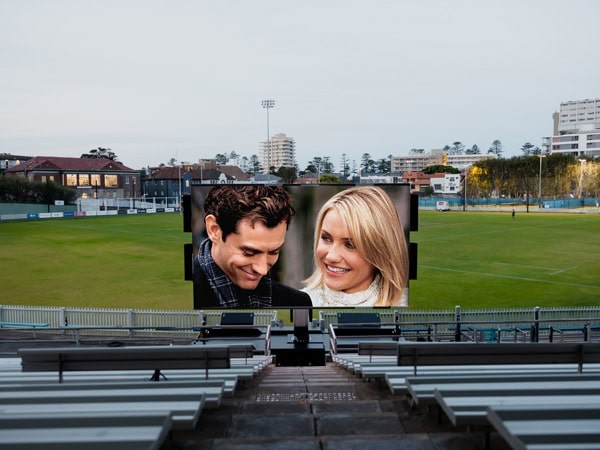 the big screen at the Manly Open Air Cinema