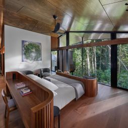 Views from the bedroom of the Daintree Pavilion