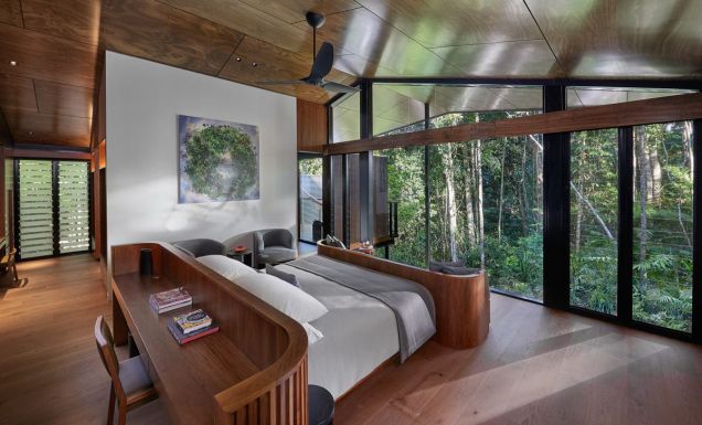 Views from the bedroom of the Daintree Pavilion