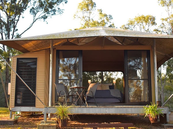 a luxury eco tent in Ketchup’s Bank Glamping, Scenic Rim