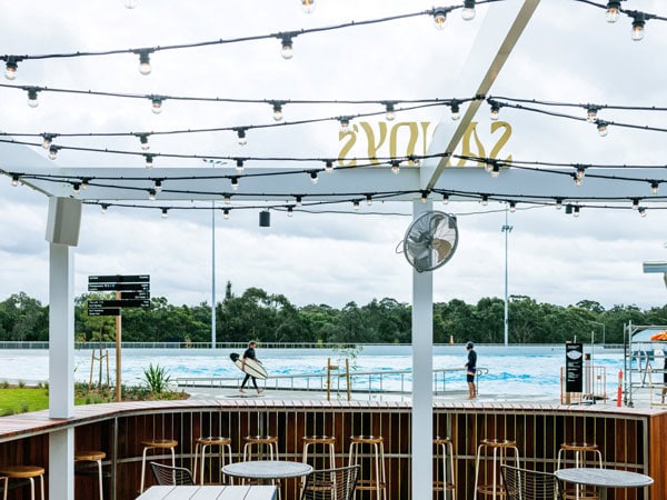 Sandy's horseshoe-shaped low countertop at URBNSURF Sydney