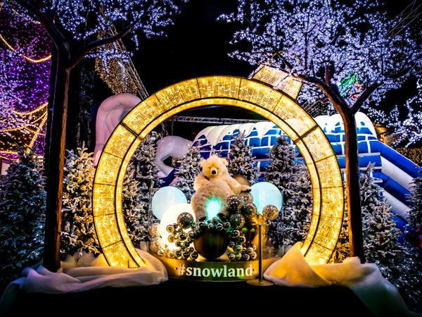 a Christmas snowland landscape at Frosted – A Winter Spectacular, Vic