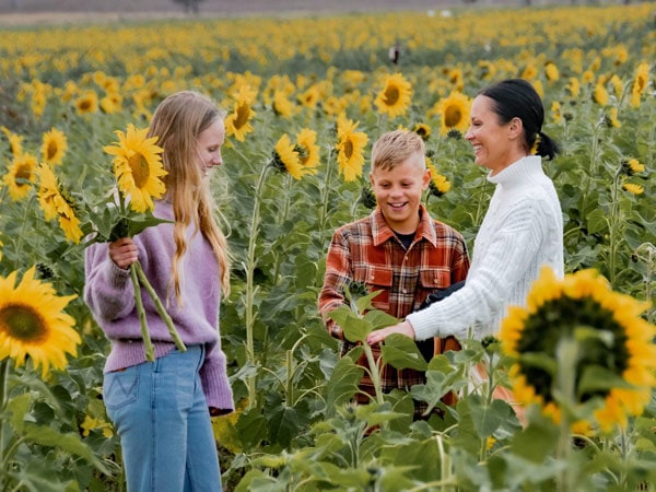 Family at Warraba Sunflowers in Cambooya