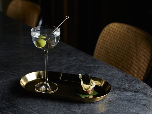 Dean & Nancy on 22 caviar martini.