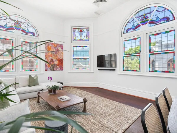 the living room interior of 1853 Market Airbnb in Fremantle
