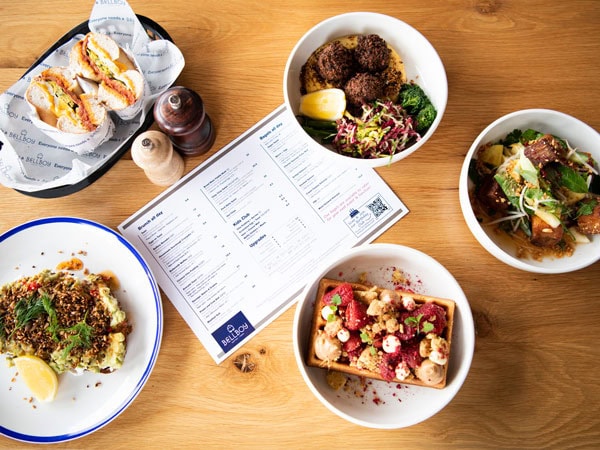 brunch dishes on the table at Bellboy Cafe in Melbourne, Vic