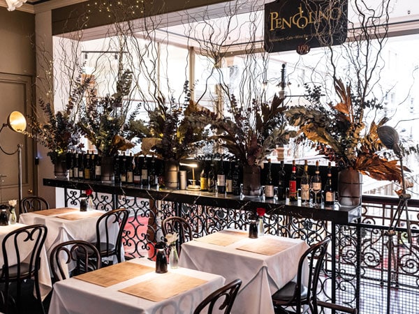 the dining interior of Bottega Wine Bar