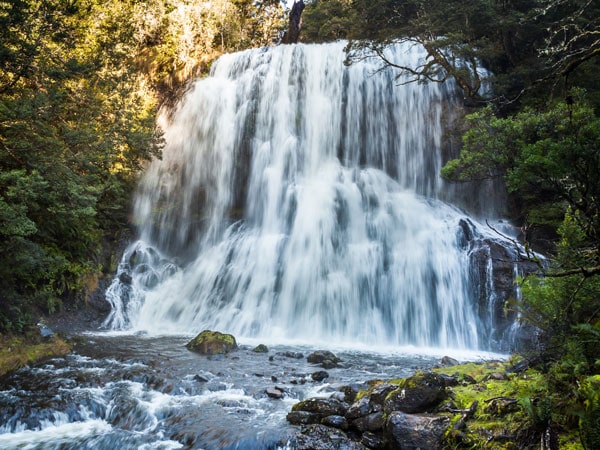 the Bridal Veil Falls in Tasmania