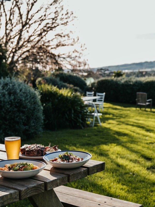 an al fresco dining setup at Burrawang Village Hotel