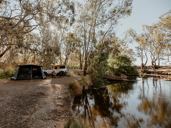 campers by Campaspe River in Victoria