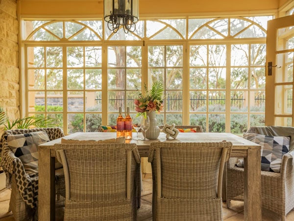 a tropical-themed interior at Clare Valley Million Estate