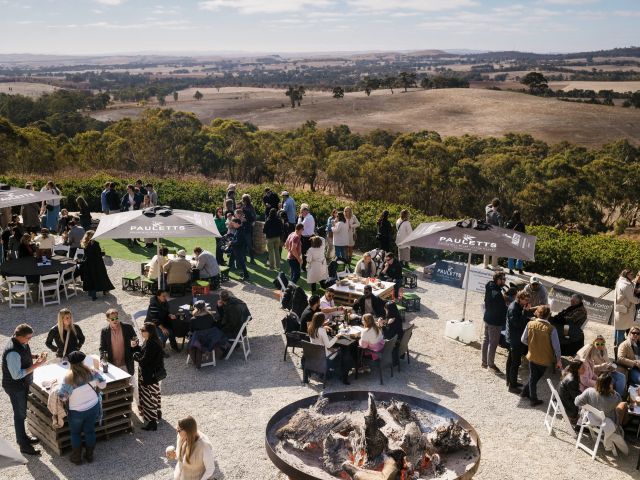 al fresco diners at Paulett Wines