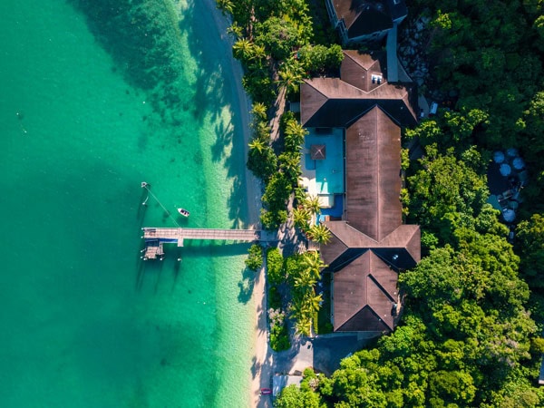 an aerial view of the Fitzroy Island Resort