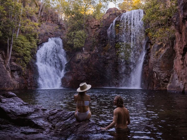 two women relaxing at Florence Falls