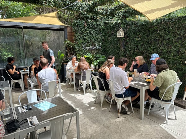 people dining al fresco at Fourth Chapter cafe, Prahran 