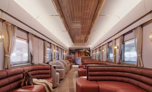 Guest lounge of the new Gold Premium Class on The Ghan