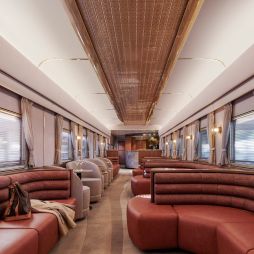 Guest lounge of the new Gold Premium Class on The Ghan