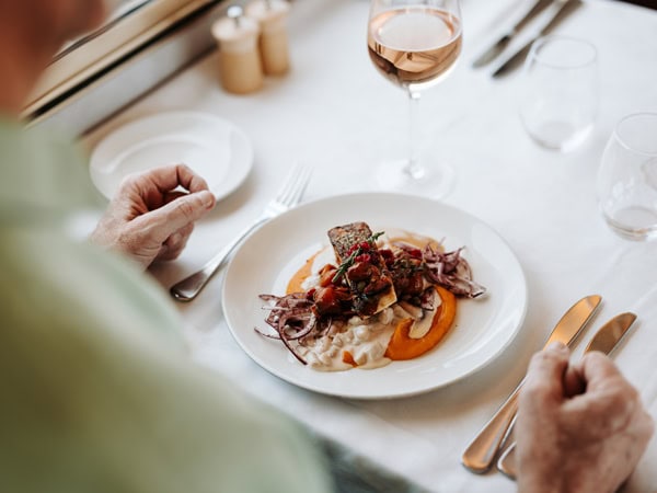 dining onboard The Ghan's Gold Premium class