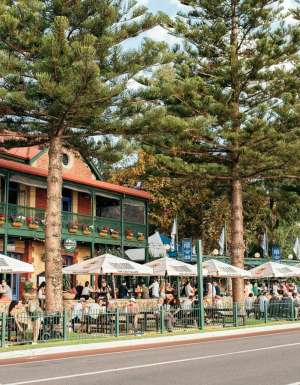 al fresco dining in the courtyard of The Left Bank, Fremantle