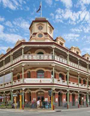 the facade of The National Hotel, Fremantle