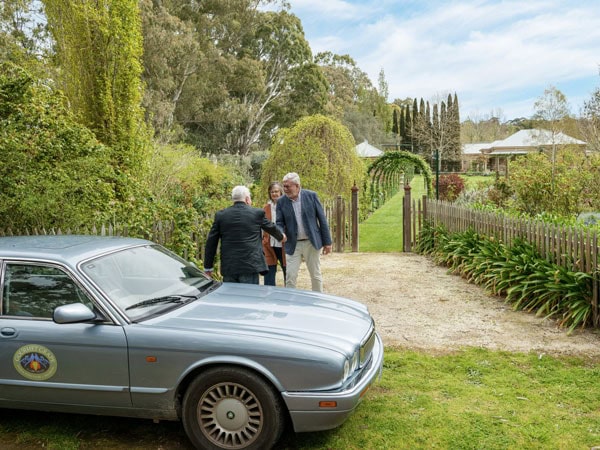 guests arriving at The Heritage Garden, Clare Valley