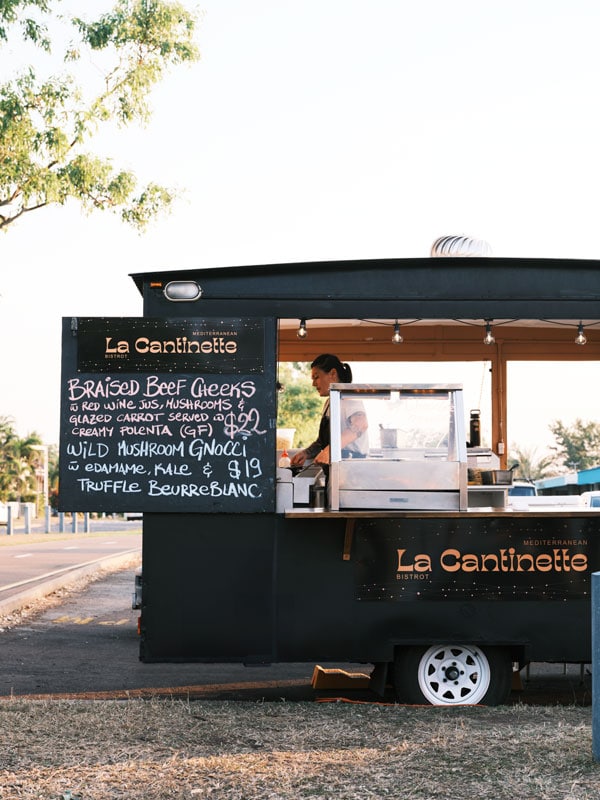 the La Cantinette bistro on wheels at Nightcliff Beach