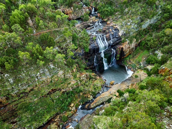 the Mackenzie Falls as seen from above