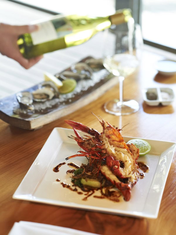 a garlic butter maroon dish on the table