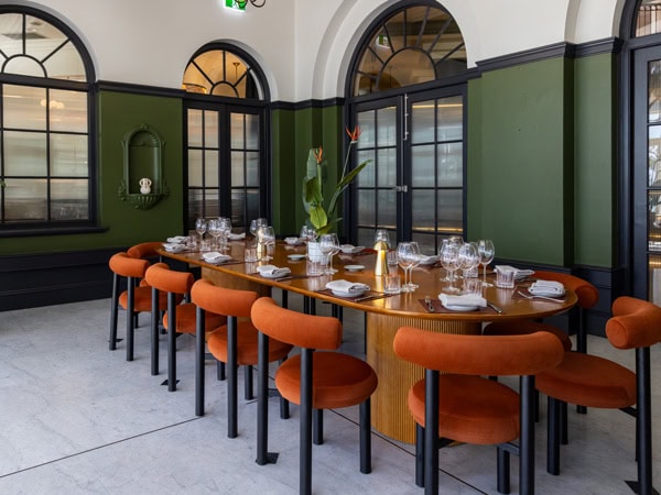 the dining table at Meribella, Terrigal