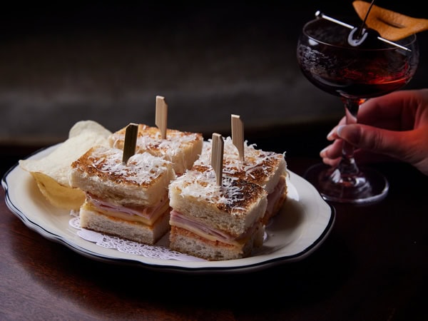 classic bikini sandwiches with a classy Opera Cocktail at Mill Place Merchants