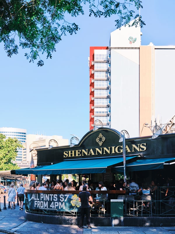 the Shenannigans pub on Mitchell Street