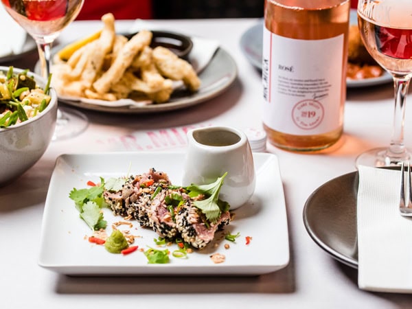 a close-up of dishes on the table at Mr. Mick