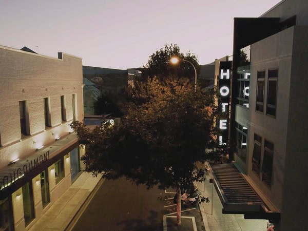 the top angle view of the New Haus by Hougoumont building