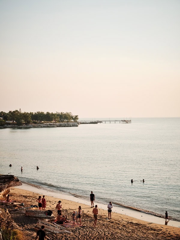 crowds enjoying at Nightcliff Beach, Darwin