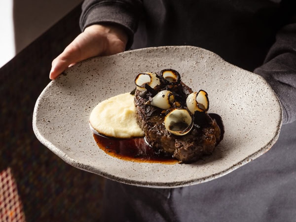 a close-up shot of a dish at O’Leary Walker Restaurant