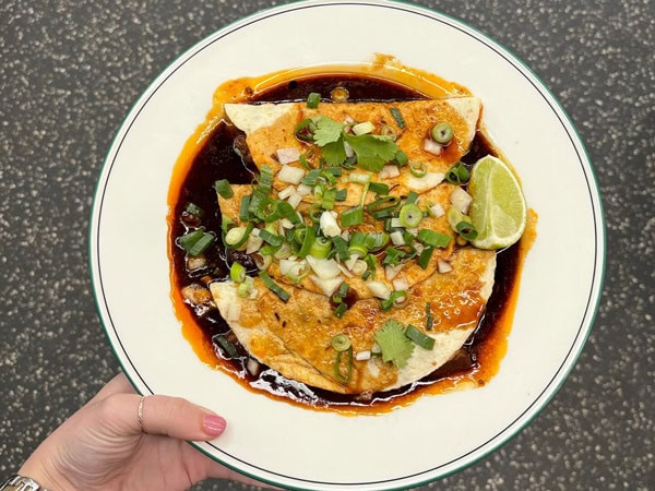 a close-up shot of food plate at Roasting Warehouse