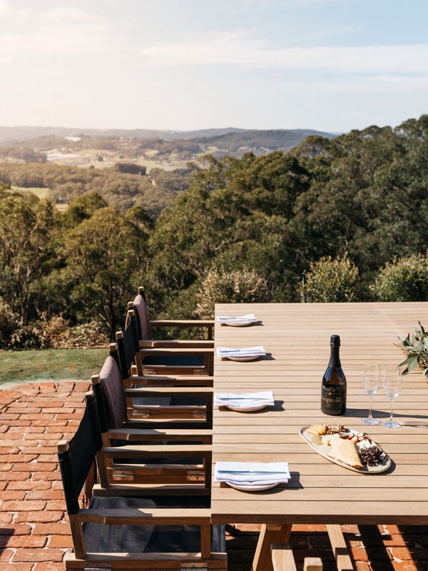 a long table lunch setup at Sequoia Dining