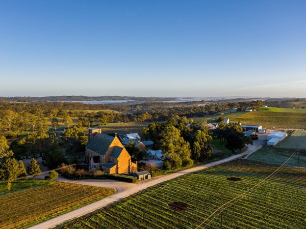 an aerial view of the Sevenhill Cellars